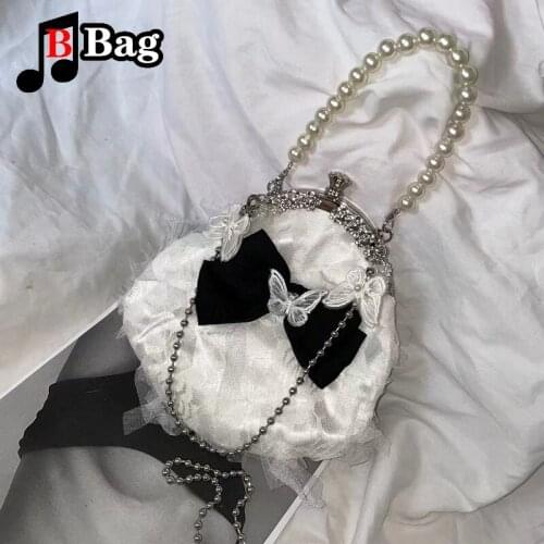 Princess Lace Clip Bag Pearl Mini Tote Bag Summer High Quality Womens Designer Handbag Chain Shoulder Messenger Bag