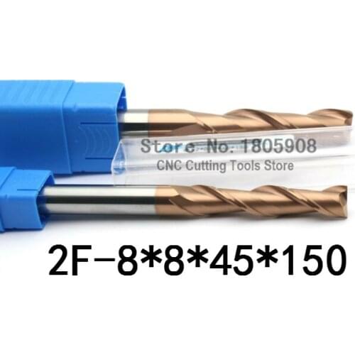 1PCS HRC60 Long carbide alloy cutter 2flute 2F-8*8*45*150L, tungsten steel milling cutter,CNC milling tools, CNC machine