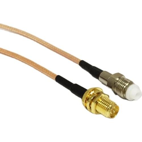 1PC New RP- SMA Female nut with male pin To FME Female Jack Connector RG316 Coaxial Cable Pigtail 15CM 6" Adapter