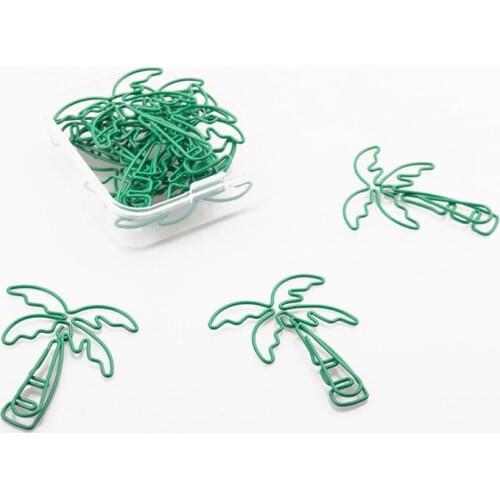 10pcs Coconut Tree Paper Clips Decorative Metall Photo Clip Stationery Cartoon Pin Creative Paperclips Office School Supplies