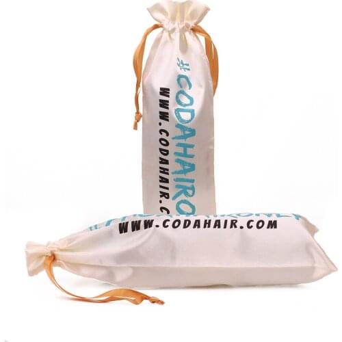 100pcs High quality drawstring bags custom 7*16cm silver Satin pouches for jewelry gift accessory cosmetics watch packaging bag