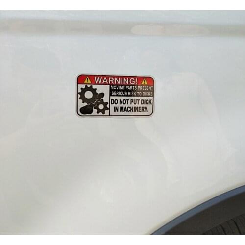 2x Car Styling and Decals Moving Parts Present Serious Risk Machinery Warning Motorcycle Sticker Guitar DIY Laptop Stickers