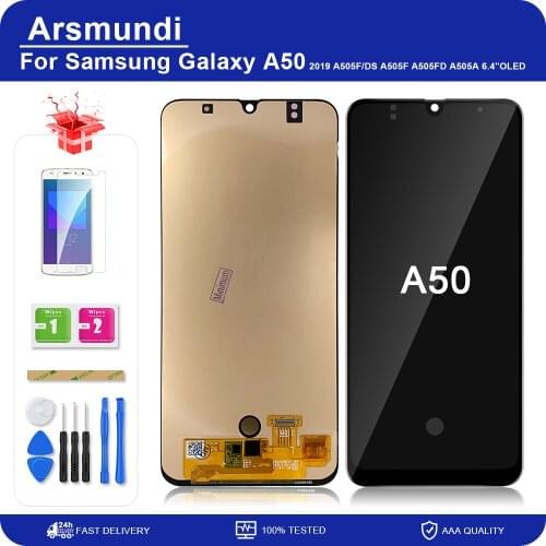 6.4" OLED For Samsung Galaxy A50 SM-A505FN/DS A505F/DS A505 LCD Display Touch Screen Digitizer Assembly For Samsung A50 LCD