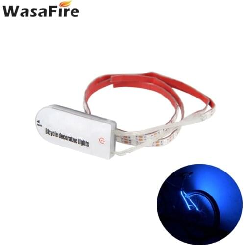 WasaFire Bicycle Bike Rear Frame Decorative Green/Blue LED Strip Cycling Warning Light Tail Lamp Bicycle Exterior Accessories