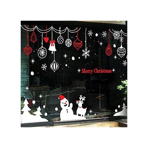 Large Christmas Sticker X mas Decal Posters Vinyl Wall Decals Decor Mural Glass Shop Window Home Decoration
