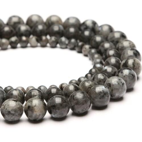 Natural Black Labradorite Stone Black Glitter Beads 6 8 10 12mm Round Shimmer Loose Beads For Jewelry Making DIY Bracelet