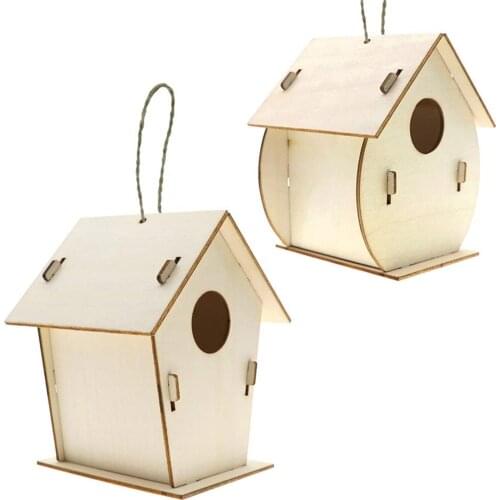 Wooden Bird Nest Puzzle Toy DIY Hand-painted Graffiti Toy for Kid A50