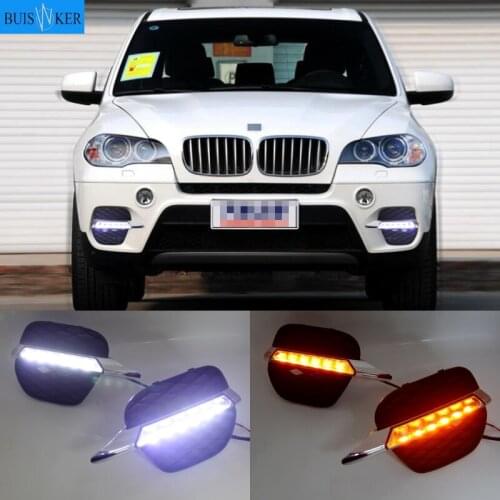 DRL LED Daytime Running Light Fog Head Lamp Cover Driving Light Left Right White For BMW X5 E70 2011 2012 2013