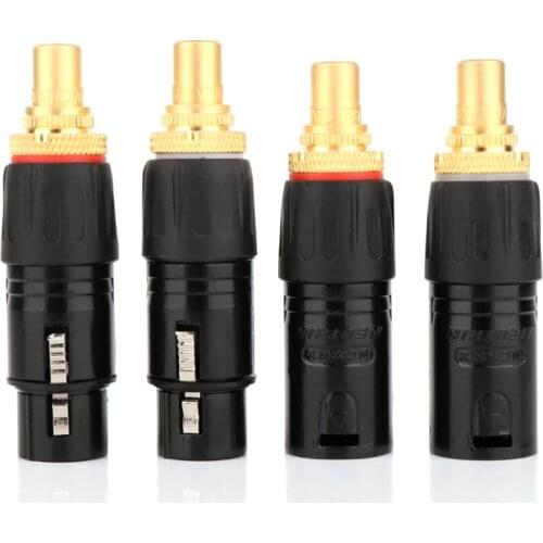 HiFi Audio Connector RCA To XLR Male Female Plug Gold Plated Connector Plugs - ( 4 Pcs )