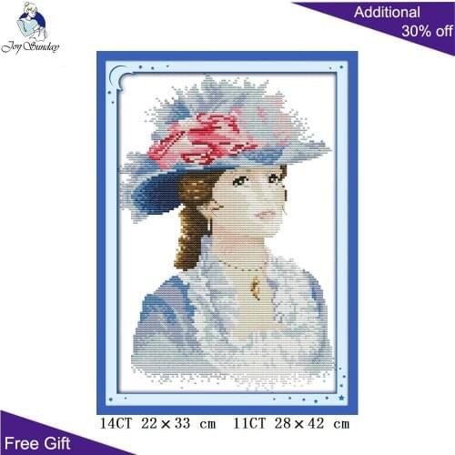 Joy Sunday Elegant Lady Needlepoint R614(2) 14CT 11CT Counted and Stamped Home Decor Elegant Lady Embroidery Cross Stitch kits