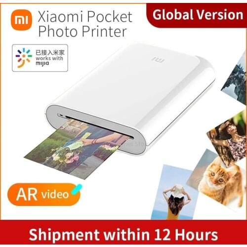 Global Version Xiaomi Printer Photo Mini Printer Mijia AR Pocket Printer Portable With DIY Share 500mAh picture pocket printer