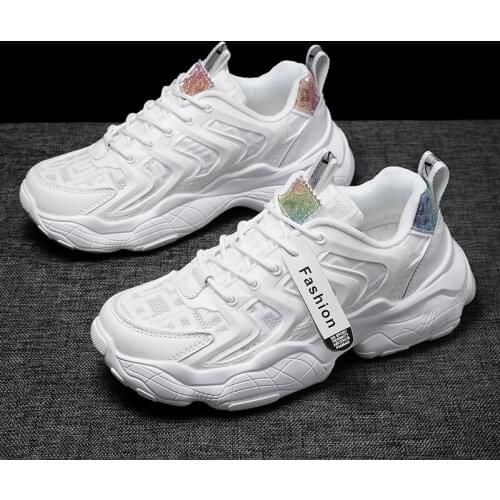 Summer Fashion New Sports Running Shoes Womens Versatile Breathable Single Mesh Sneaker Thick Soled Anti Slip Casual Footwear