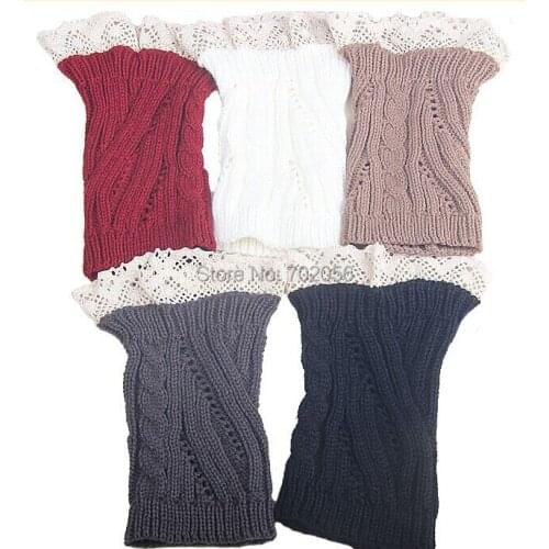 Lace Knit Boot Cuff knit boot topper faux legwarmers sock tops knit leg warmers boot warmers 5 colors 24 pairs/lot #3713