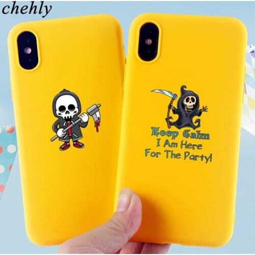 Fashion Skull Phone Case for iPhone 6s 7 8 11 Plus Pro X XS Max XR Happy Halloween Cases Soft Silicone Fitted Accessories Covers