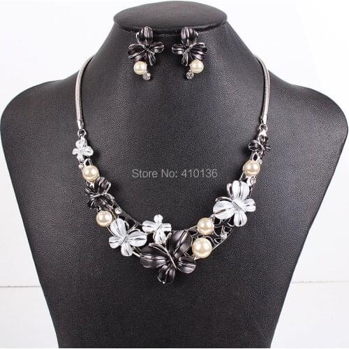 MS17920 Fashion Brand Jewelry Sets Butterfly Necklace Bright Colors Wedding Jewelry Sets 2014 New High Quality