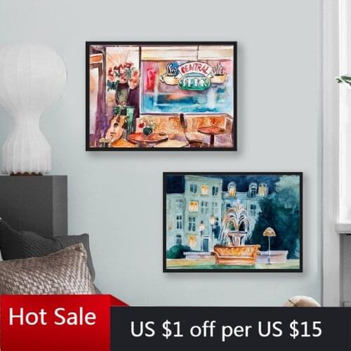 Wall Art Friends TV Show Prints 90s Central Couch Canvas Painting Tv Series Prints Wall Pictures For Posters Aesthetic Room Deco