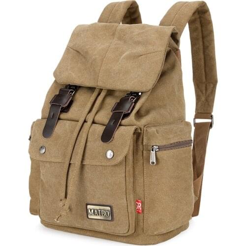 Newhotstacy Bag 05092021 Mens canvas leisure outdoor travel backpack school students large capacity bag