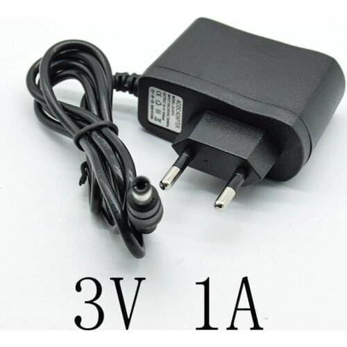 New 100-240V AC Converter Adapter DC 3V 1A Power Supply Charger EU Plug 5.5mm * 2.5mm(2.1mm) AC to DC