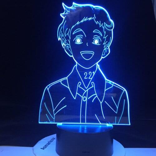 The Promised Neverland Led Night Light for Home Room Decor Kids Child Nightlight Bedside Desk Lamp Emma Figure Japanese Manga