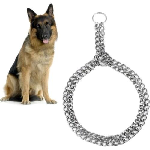 Pet Dog Chain Collar Iron Metal Double Row Neck Leash Walking Training Tool Supplies Double Row Chain Collar