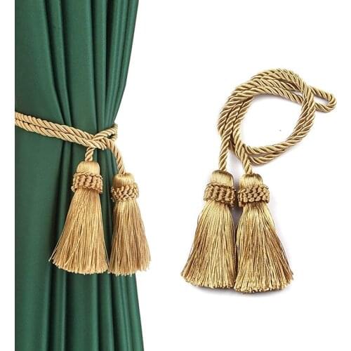 1Pc Room Accessories Tassel Curtain Tieback Fringe Handmade Curtain Tie Backs Hanging Ball Buckle Rope Curtains Holder Bandage