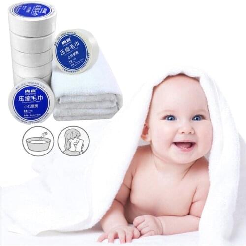 Portable Camping Compressed Towels Tablets 100% Cotton Hotels Travel Disposable Towels Easy Carry Space Saving Washcloths