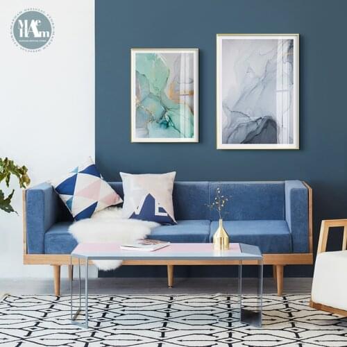 Nordic Abstract gold foil wall art canvas Posters Prints Watercolor pink Blue Pictures Living Room morden print Unframed Poster