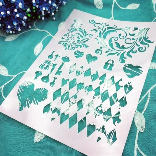 Love key lastic mold shield DIY cake scrapbook stencils hollow Embellishments printing lace ruler Valentines Day