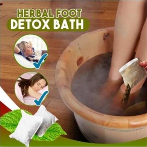 Herbal Foot Detox Bath Pack Chinese Herbal Moxa Leaves Ginger Feet Massage Dehumidification Dysmenorrhea Body Detox Dampnes