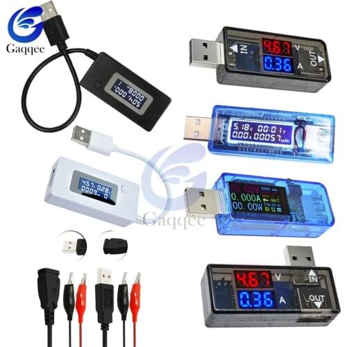 USB Tester DC Digital Voltmeter LCD Current Voltage Charger Capacity Tester Ammeter Detector Power Bank Charger Indicator USB