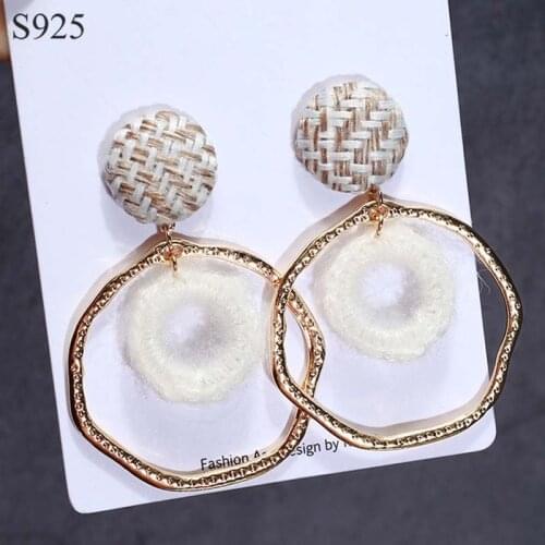 Real Pure 925 Sterling Silver Needle Long Dangle Tassel Earrings for Women Jewelry Large Round Vintage Statement Drop Earrings