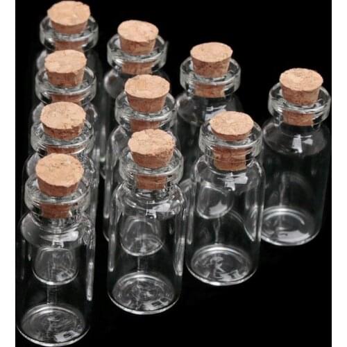 10Pcs 1ml/3ml/20ml Small Christmas Wish Bottles Clear Glass Jars DIY Containers Holiday Wedding Home Decoration Christmas Gifts