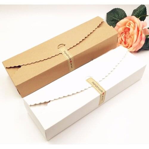100pcs/lot Kraft Gift Boxes Paper handmade candy /chocolate packing box blank storage DIY wedding cake boxes 23*7*4cm
