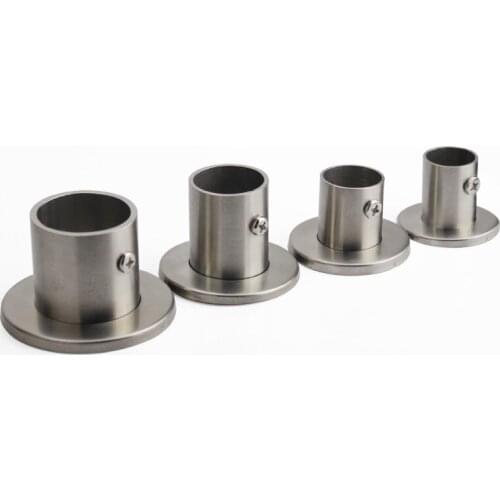 2pcs wardrobe hardware parts hanger fixing holder accessories stainless steel flange base stainless steel hanger tube bracket