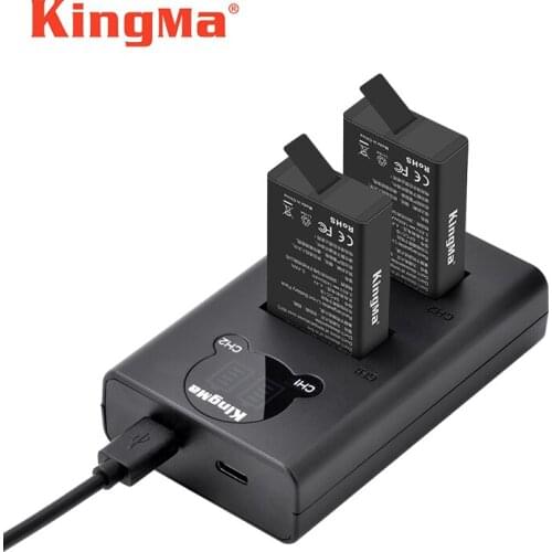 2PCS For GoPro MAX Battery + LED Smart Batteries Charger For Go Pro Hero 8 MAX panoramic Camera Accessories