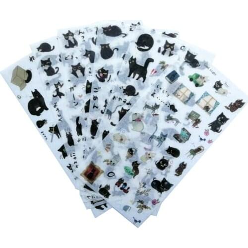 20packs Cartoon Scrapbook Sticker PVC Cute Animal Cat Pattern Student Handbook Diary Stationery birthday gift
