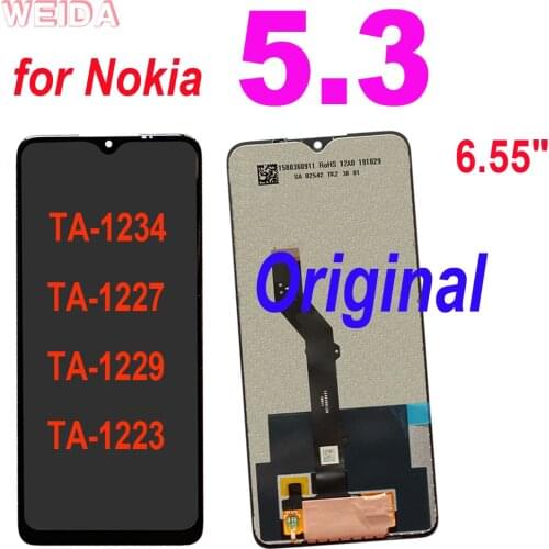 6.55" Original Display for Nokia 5.3 LCD TA-1234 TA-1227 TA-1229 TA-1223 Touch Screen Assembly Replacement for Nokia 5.3 Display