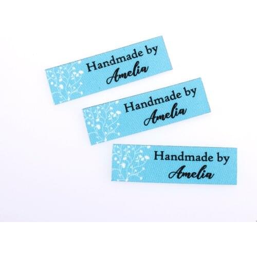 84pcs Custom Ironing Labels, Personalized Brand , Logo or Text, Clothing Labels, Custom Printed Fabric Label (TB3254)
