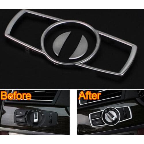 ABS Chrome Headlight Lamp Switch Cover Trim Frame Interior Car Styling Sticker For BMW 7 Series F01 F02 2010-2015 5 Series X3 X4