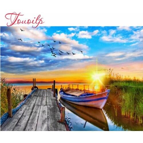 Diamond Painting 5D DIY Sunset Full Square/Round Diamonds Embroidery Landscape Kits Decorations Home