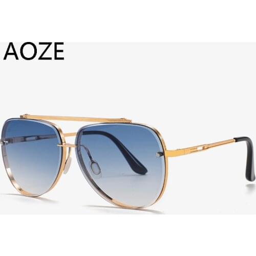 AOZE 2021 Fashion Classic Mach Six Style Gradient Sunglasses Cool Men Vintage Brand Design Sun Glasses Oculos De Sol UV400