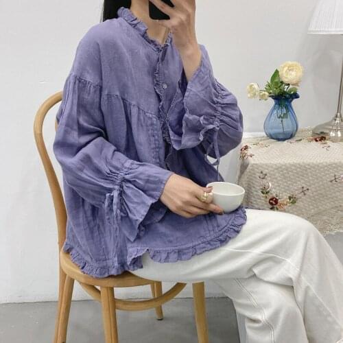AUSO Womens Linen Shirts