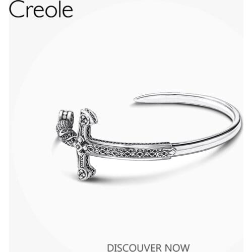 Bracelet Bangle Royal Ornamentation Sword 925 Sterling Silver 2020 New Fine Jewelry Vintage Gift Street style For Men Women