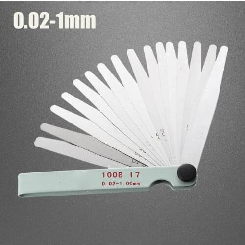17 Blades Feeler Gauge Metric Gap Filler 0.02-1.00mm Gage Measurment Tool For Engine Valve Adjustment