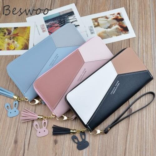 Credit Card Holder PU Leather Women Wallet Long Zipper Coin Purses Tassel Design Clutch Wallet Luxury Brand Female Money Handbag
