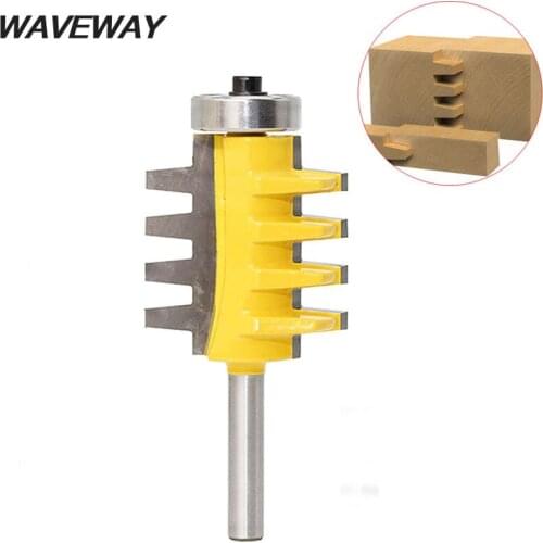 WAVEWAY 8mm Shank Rail Reversible Finger Joint Glue Router Bit Cone Tenon Woodwork Cutter Power Tools Wood Router Cutter