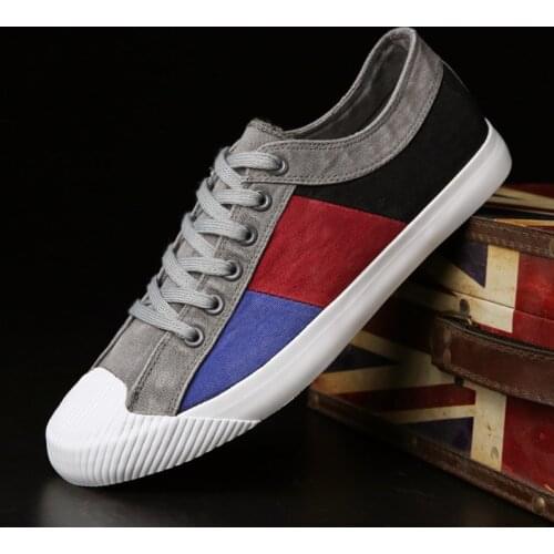 Mixed Colors Canvas Shoes Men Fashion Sneakers Breathable Mens Shoes Casual Flats Lace-up Man Vulcanized Shoes Tenis Masculino