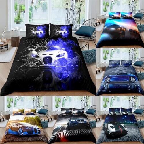 Cool Sports Car Bedding Set Fashion 3D Printed Duvet Cover Bedclothes 2/3pcs Home Textiles Luxury High Quality Bedspread Queen