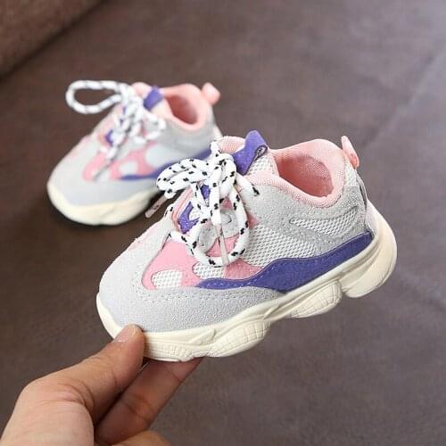 Size 21-30 Children Damping Casual Sneakers Boys Wear-resistant Sneakers Girls Lightweight Shoes Baby Breathable Shoes XZ20033