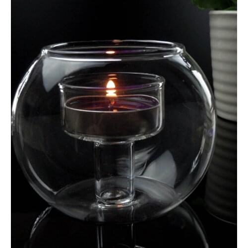 Round Glass Tealight Candle Holder Glass Votive Candle Holders for Nordic Home Decor wedding table centerpieces